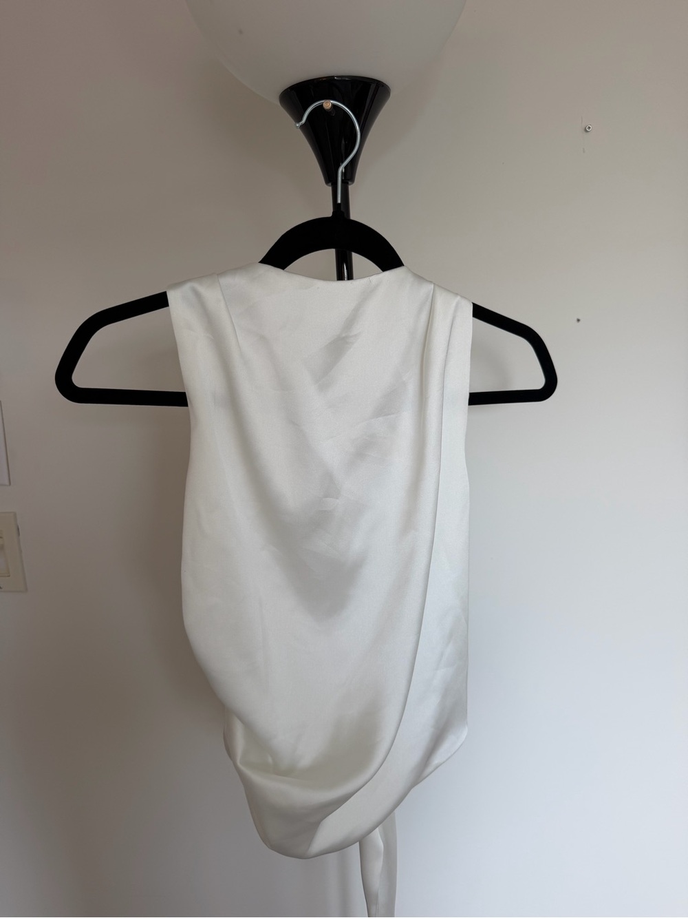 Zara White Draped Halter Camisole
